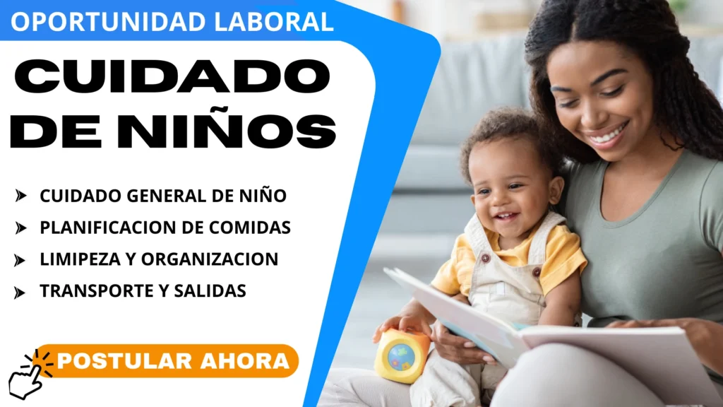 trabaja cuidando niños
