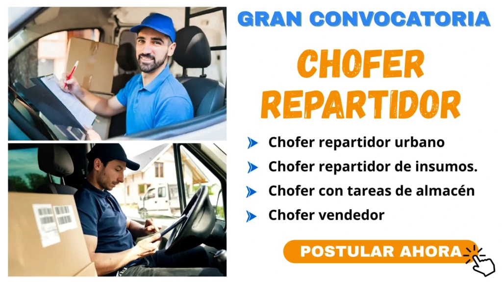 convocatoria chofer repartidor